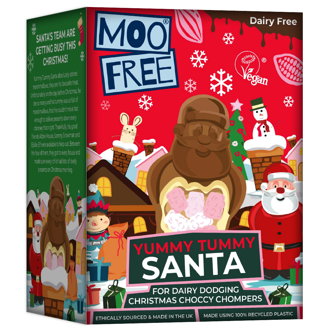 Christmas: Free-From Yummy Tummy Santa Milk &amp; White Chocolate Shape With Marshmallows