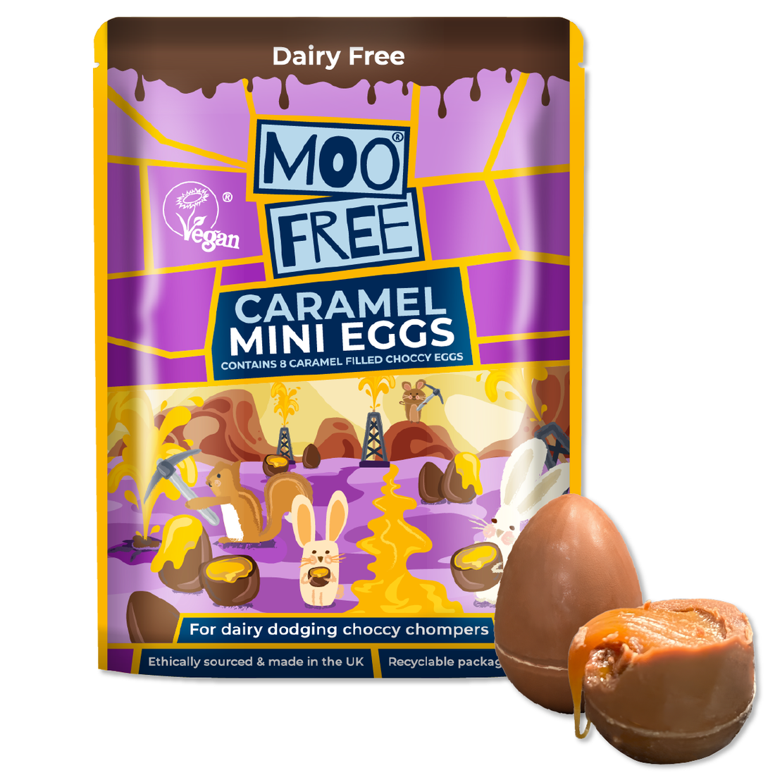 dairy free and vegan caramel mini eggs