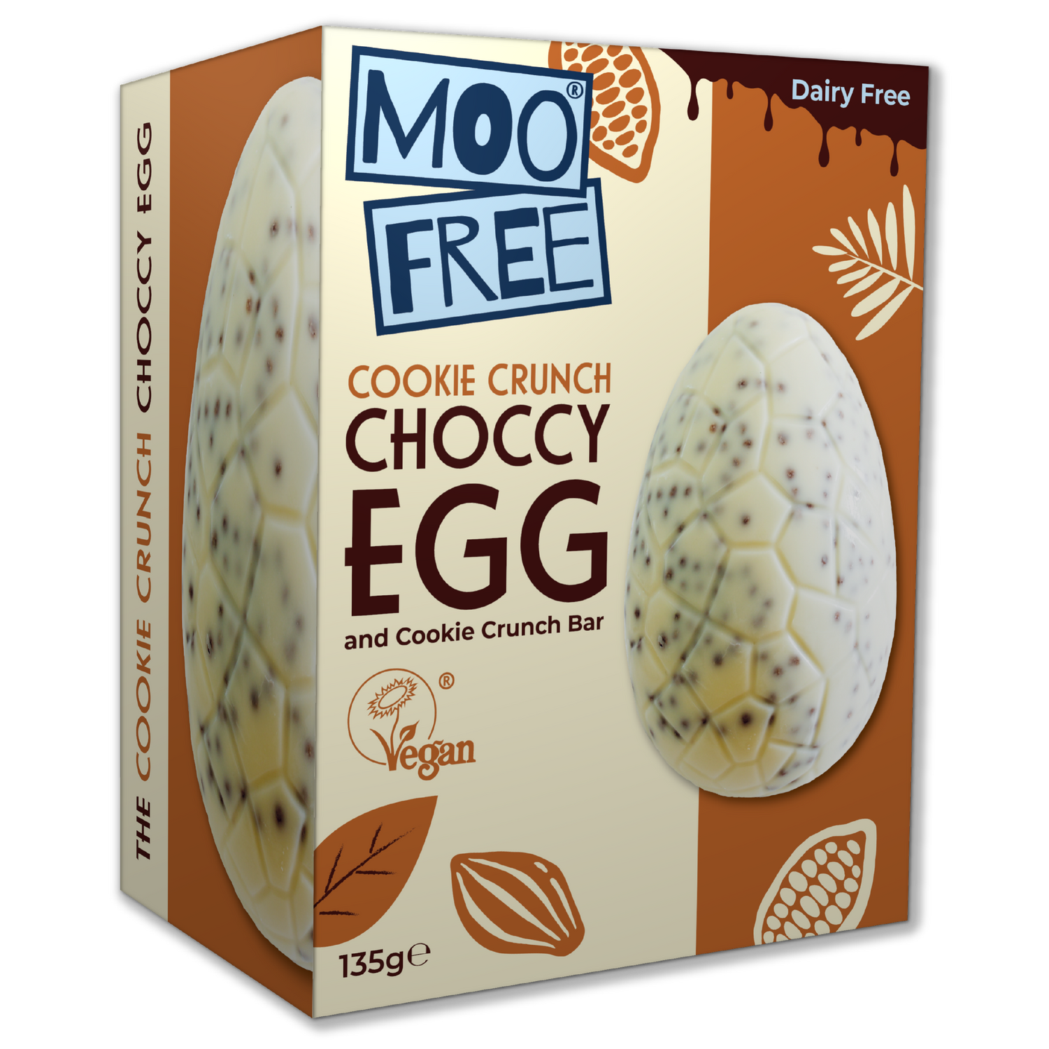 Easter: Dairy Free, Vegan White Chocolate Cookie Easter Egg &amp; Bar | Moo Free (135g)