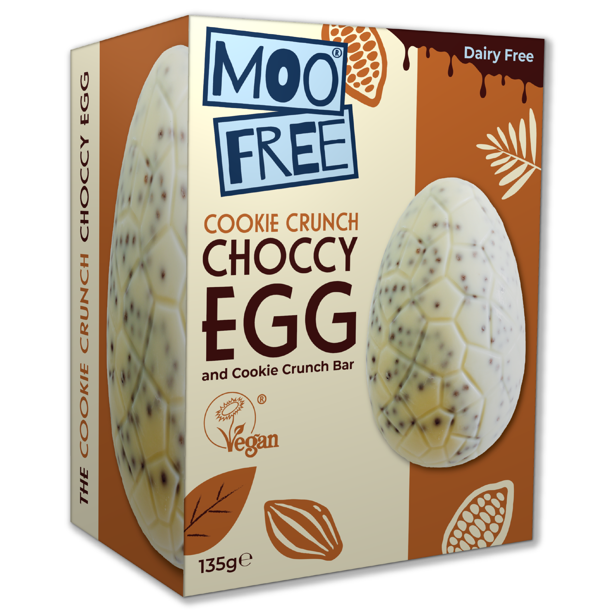 Easter: Dairy Free, Vegan White Chocolate Cookie Easter Egg &amp; Bar | Moo Free (135g)