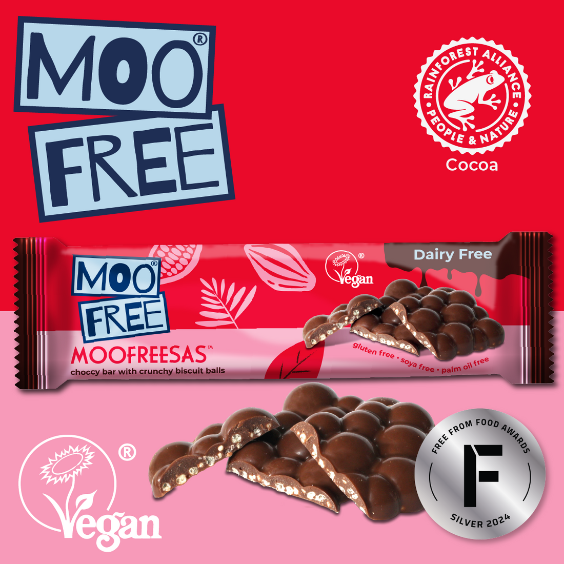 Snack Bars: Dairy Free &amp; Vegan Moofreesas Chocolate Bars (35g) **SHORT DATED 19/03/2025**