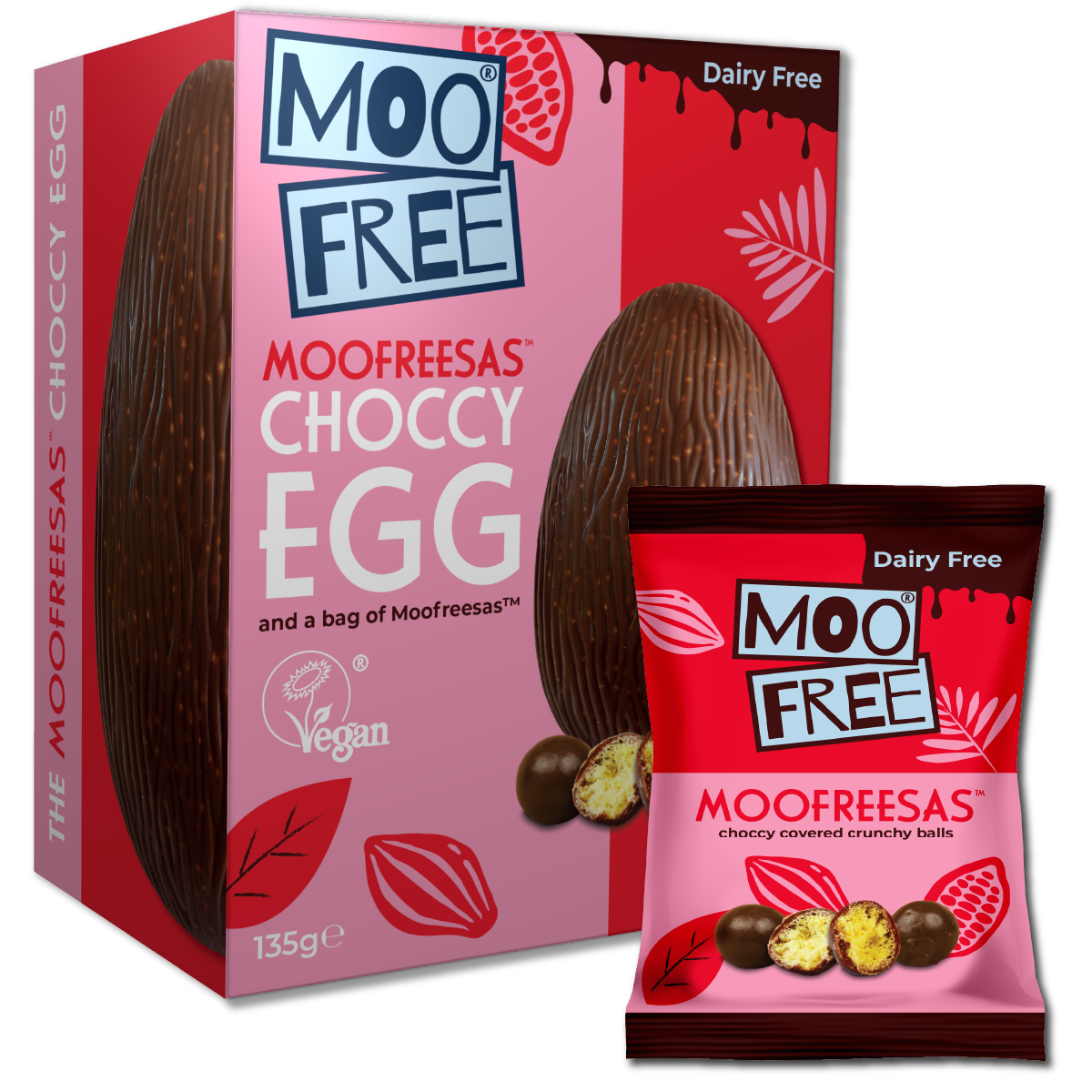 Easter: Dairy Free &amp; Vegan Moofreesas Easter Egg with Bag of Moofreesas (135g)