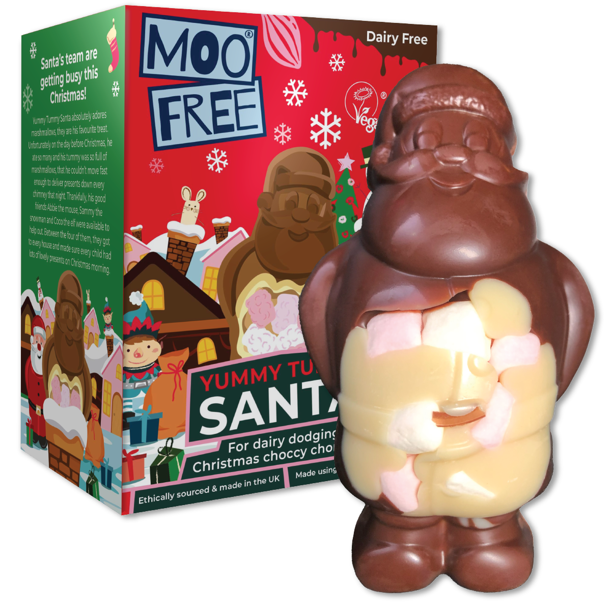 Christmas: Free-From Yummy Tummy Santa Milk &amp; White Chocolate Shape With Marshmallows