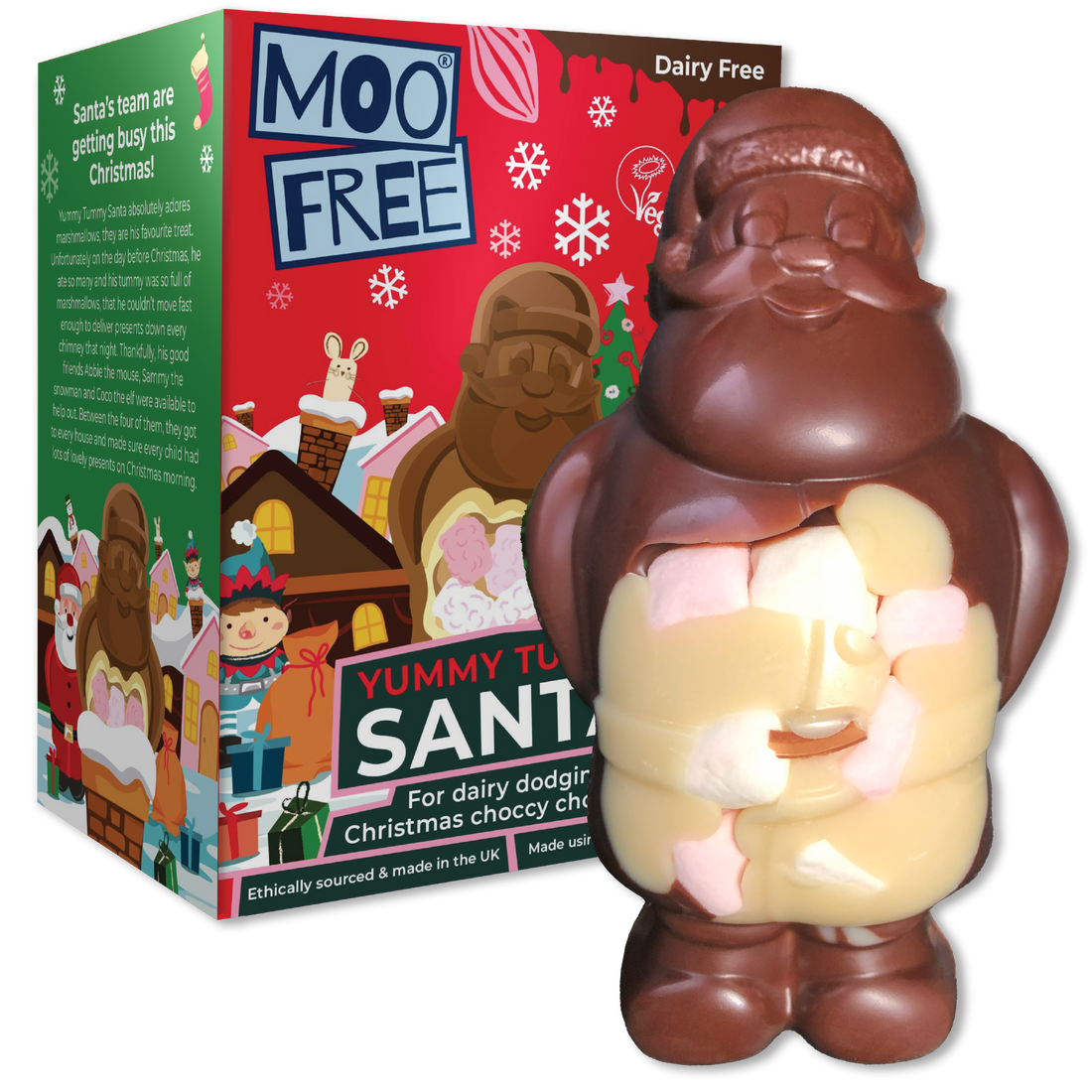 moo free vegan and dairy free chocolate santa