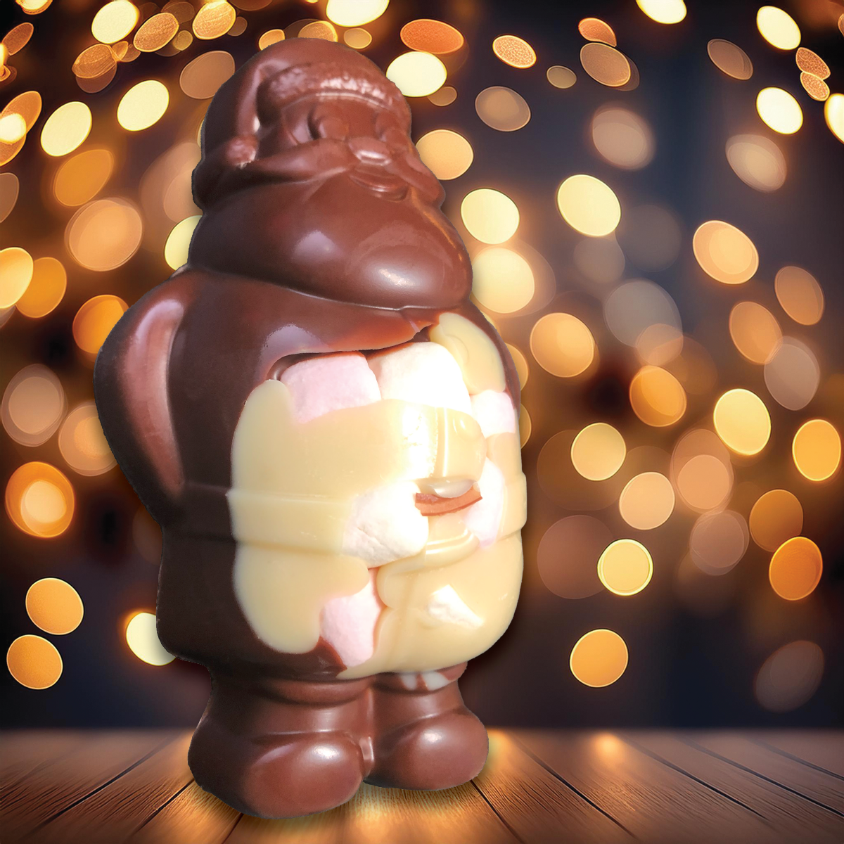 Christmas: Free-From Yummy Tummy Santa Milk &amp; White Chocolate Shape With Marshmallows