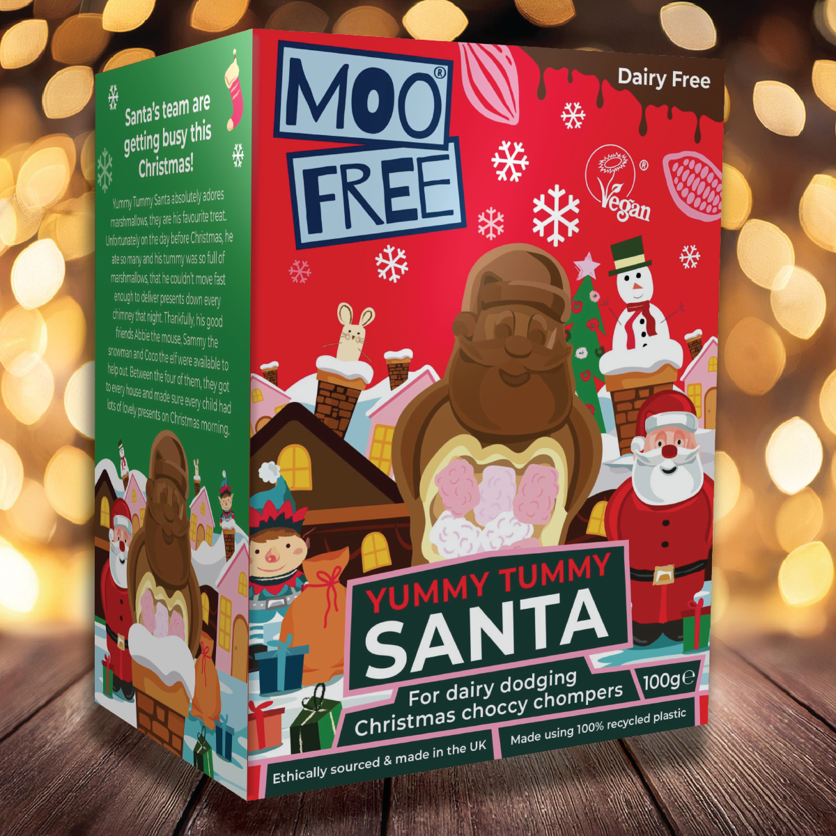 Christmas: Free-From Yummy Tummy Santa Milk &amp; White Chocolate Shape With Marshmallows