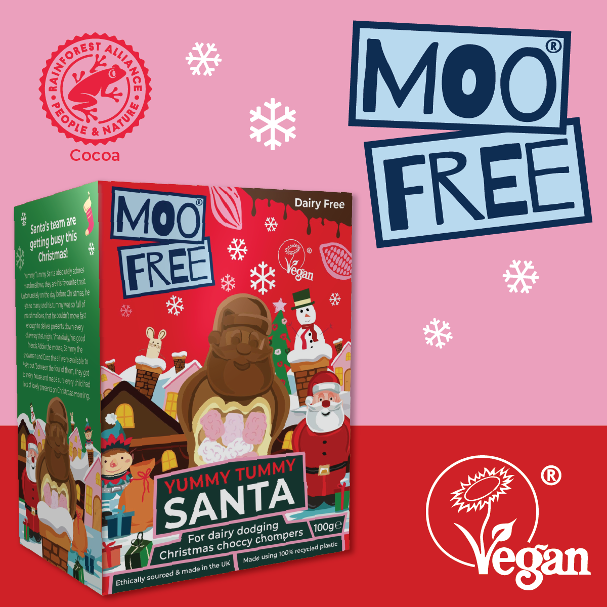 Christmas: Free-From Yummy Tummy Santa Milk &amp; White Chocolate Shape With Marshmallows